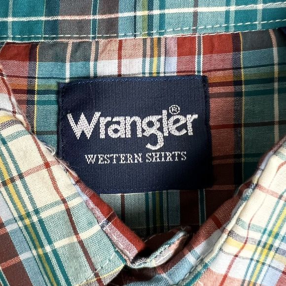 Wrangler Multicolor Plaid Long Sleeve Pearl Snap Button Up Western Shirt Large‎ - Picture 4 of 6